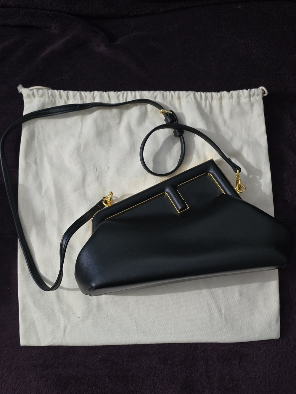 Fenti First Clutch Leather Top-Handle Crossbody Bag